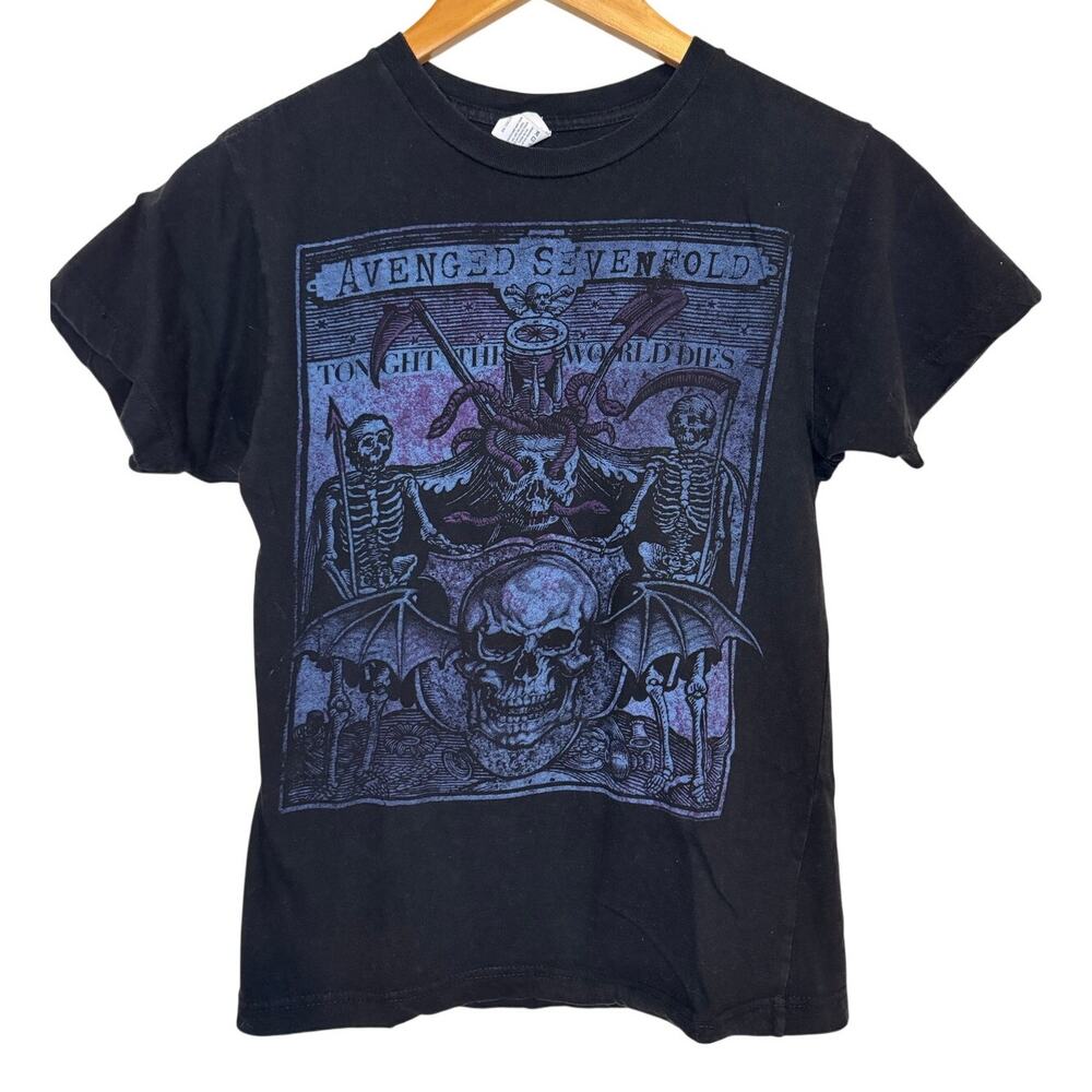 Vintage Avenged Sevenfold Tonight The World Dies Graphic Tee Black Size XS